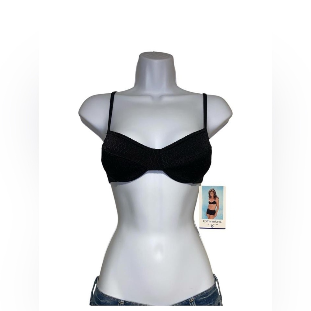 Y2k deadstock textured black bikini top
